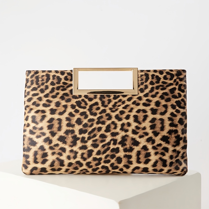 Image of Women's Leopard Print Handbag & Shoulder Bag - Elegant Closure Detachable Strap Suitable For,, Travel, Print Tote With /, Versatile For Casual Or
