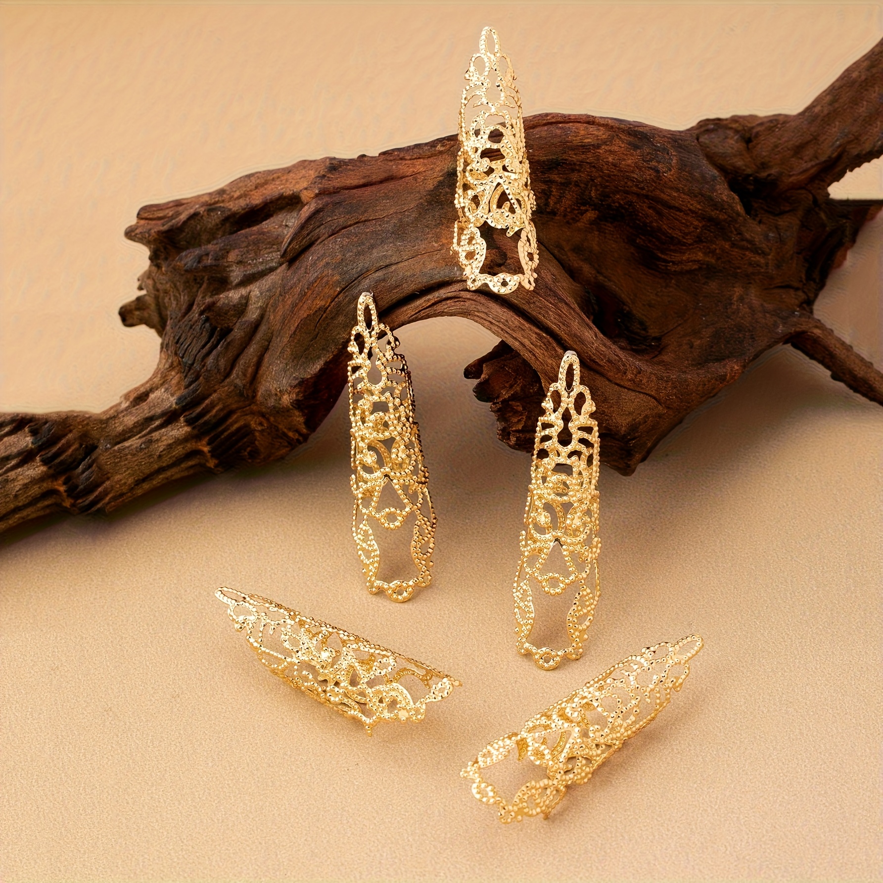 TEMU Ensemble de Bijoux pour Ongles Style Bohémien Exagéré pour Femmes, 5 Pièces - Idéal pour et Spectacles