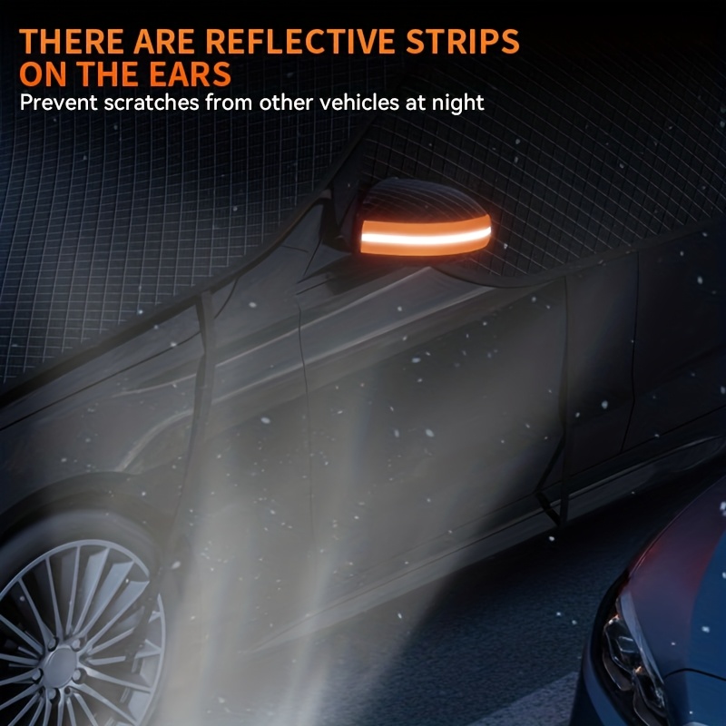 Housse de pare-brise universelle pour voiture avec sangles de fixation - Tissu Oxford à couverture complète, protection tous temps, rangement compact, idéale pour la plupart des voitures