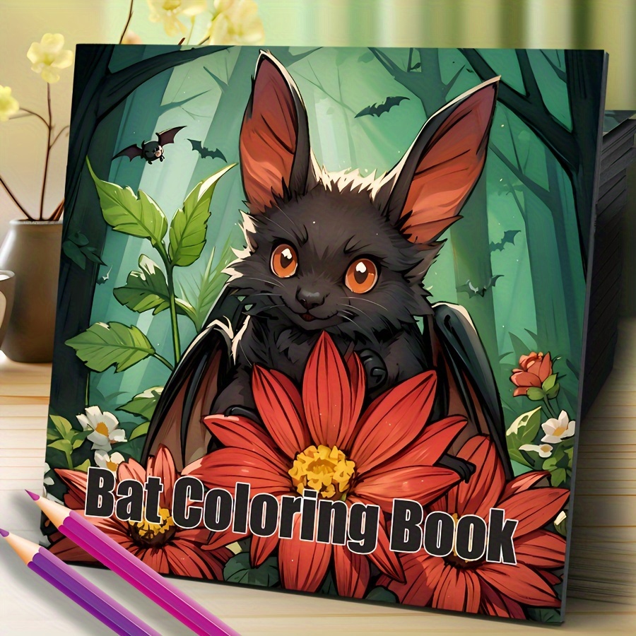 

Premium Watercolor Bat Coloring Book For Adults - 20 Pages Paper, Single-side Printed, Coloring Book Birthday, Christmas, Halloween Gifts (mixed Color, Age 14+, 1pc)