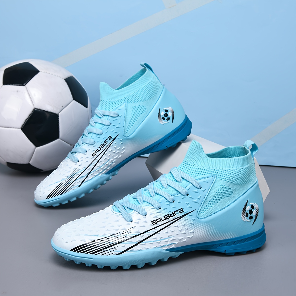 Zapatillas, Zapatos de Entrenamiento de Fútbol de Caña Alta para Hombres y Mujeres - Ligeros, Transpirables, con Cordones, Diseño Moderno - Zapatos Unisex para Todas las Estaciones | Botas de Fútbol Profesionales | Aplicables en Múltiples Superficies | Dos Colores