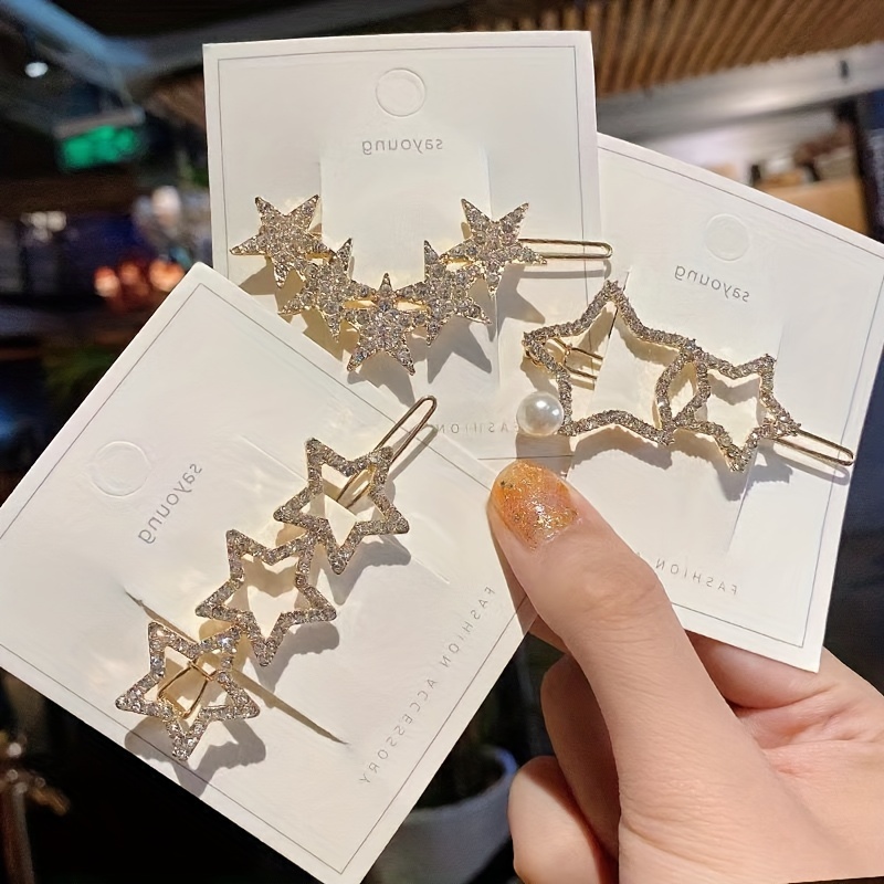 TEMU 3pcs Set Of Hair Clips, Versatile For Holding Bangs And Suitable For Everyday Use Or As A Gift For Women During Eid