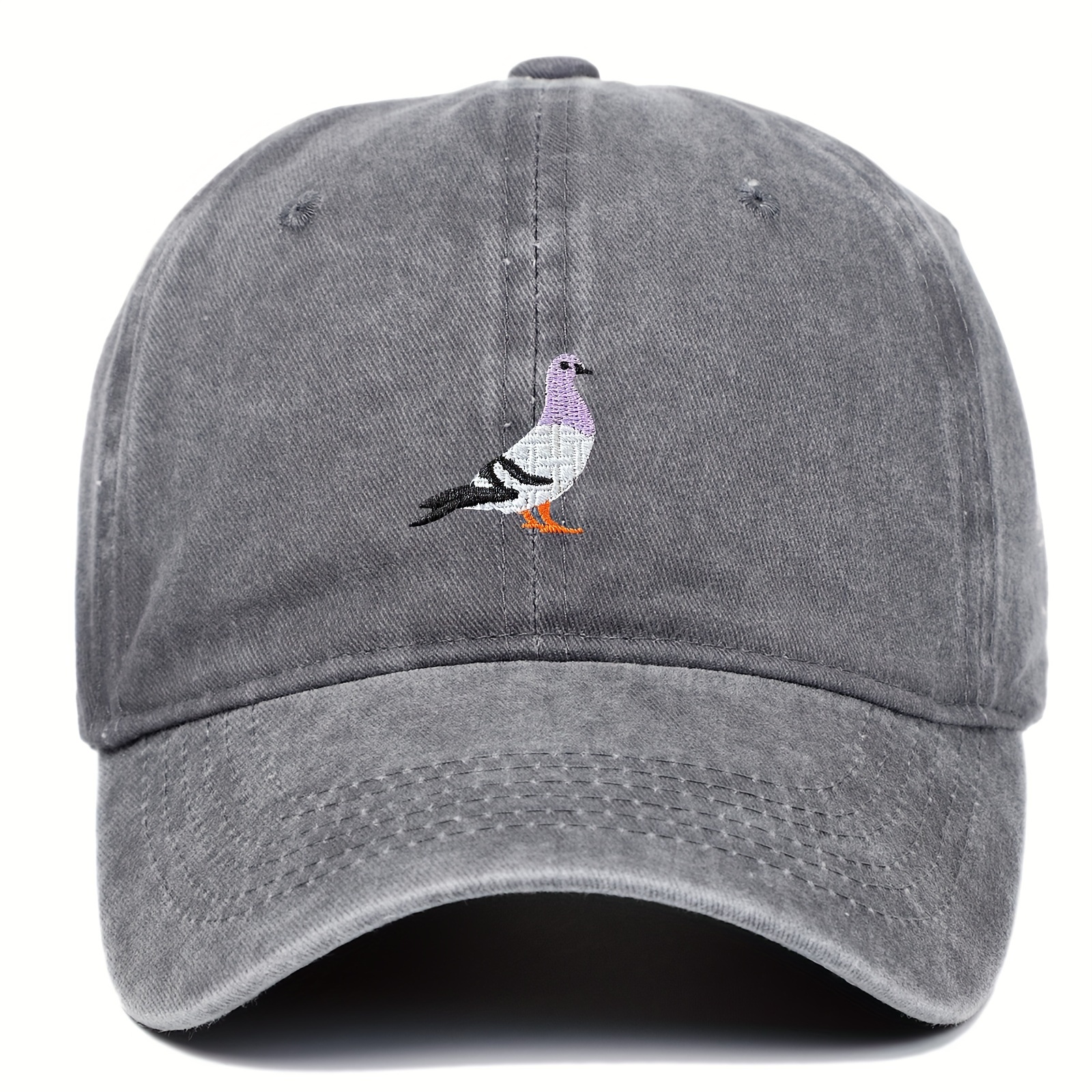 

Casquette de baseball brodée Pigeon, chapeau papa en coton réglable, casquette à visière décontractée unisexe, chapeau de sport de plein air avec un design d'oiseau unique