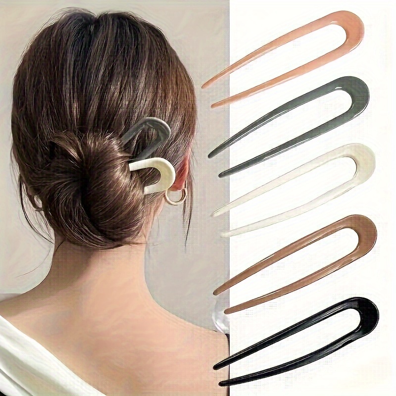 

5pcs Elegant Vintage U-shaped Hairpin Set - French Style, For Stylish Updos & Buns, Perfect Accessory & Gift Idea