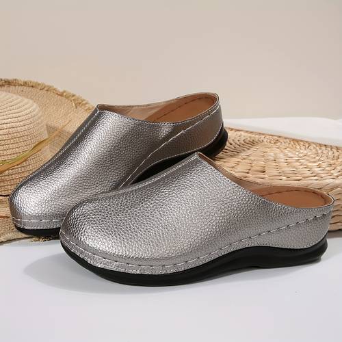 2025 new womens platform sandals slip on pointed toe thick sole non slip pu insole shoes casual footwear stylish sandals durable footwear