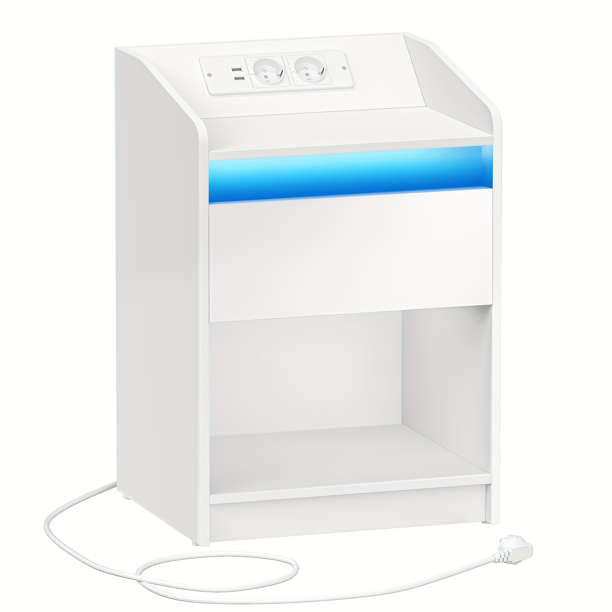TEMU Mesita de noche, mesa auxiliar con 1 cajón de almacenamiento, mesa de noche para dormitorio, , /negro