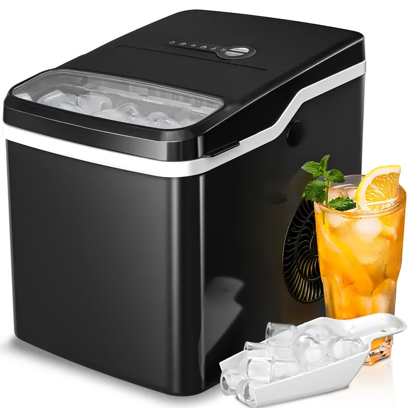 

Kndko Ice Maker Countertop With Handle, 26 Lbs/day, 9 Ice Cubes In , Automatic Cleaning Ice Maker With Ice Basket , Portable Ice Maker For Home And Office