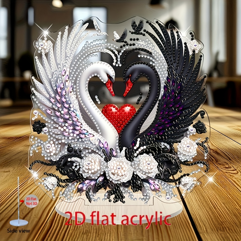 2d Flat Printing, Duck Theme, Acrylic Flat Design, Acrylic Diamond Painting Art | Special Shape Pattern Desktop Decoration, Home Decor Gift | Handmade Craft