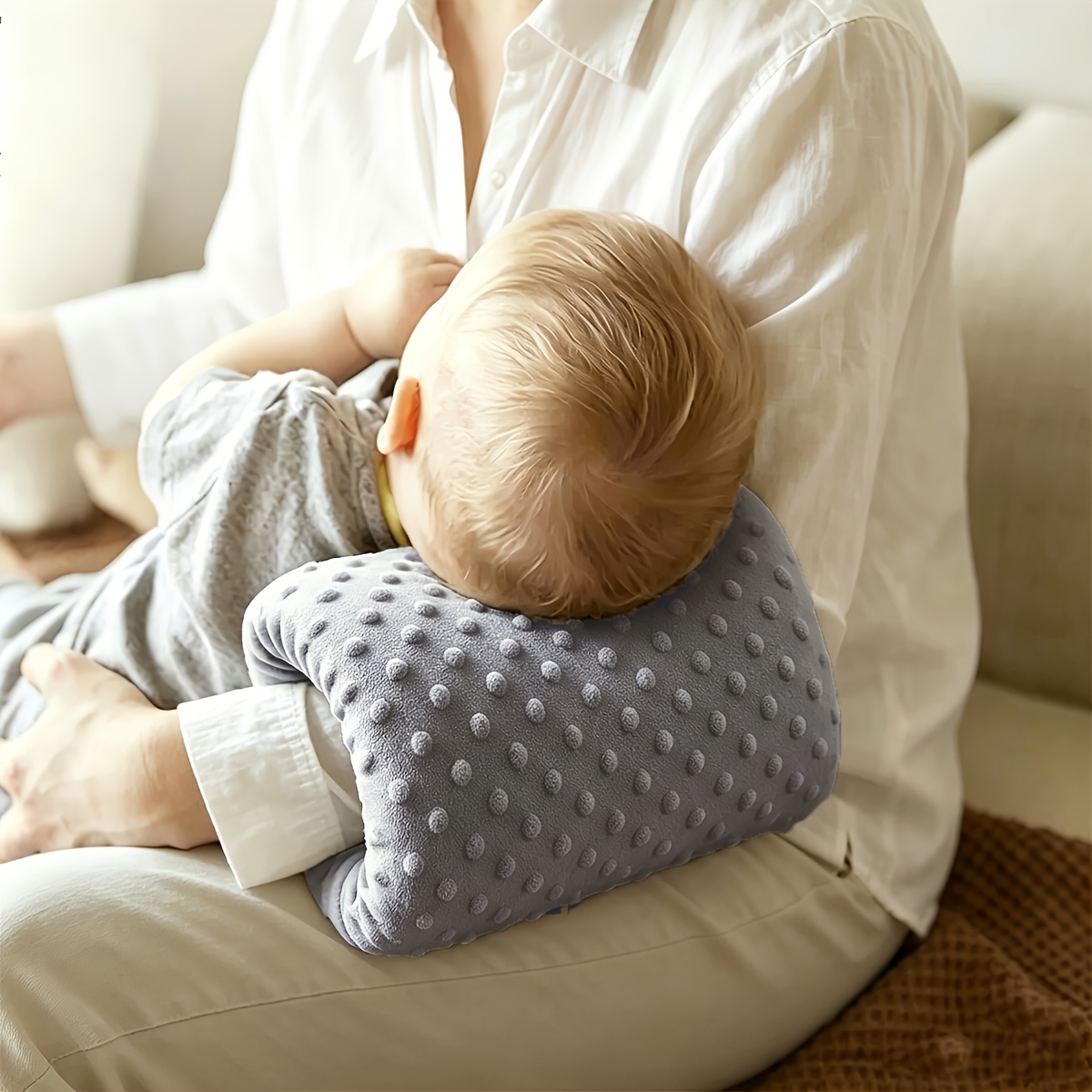 Image of 1pc Arm Support Pillow - Multifunctional Breastfeeding Pillow For New Parents, Soft And Breathable Fabric, Ideal For Home And Travel, Perfect Gift For Christmas, Halloween, And Thanksgiving