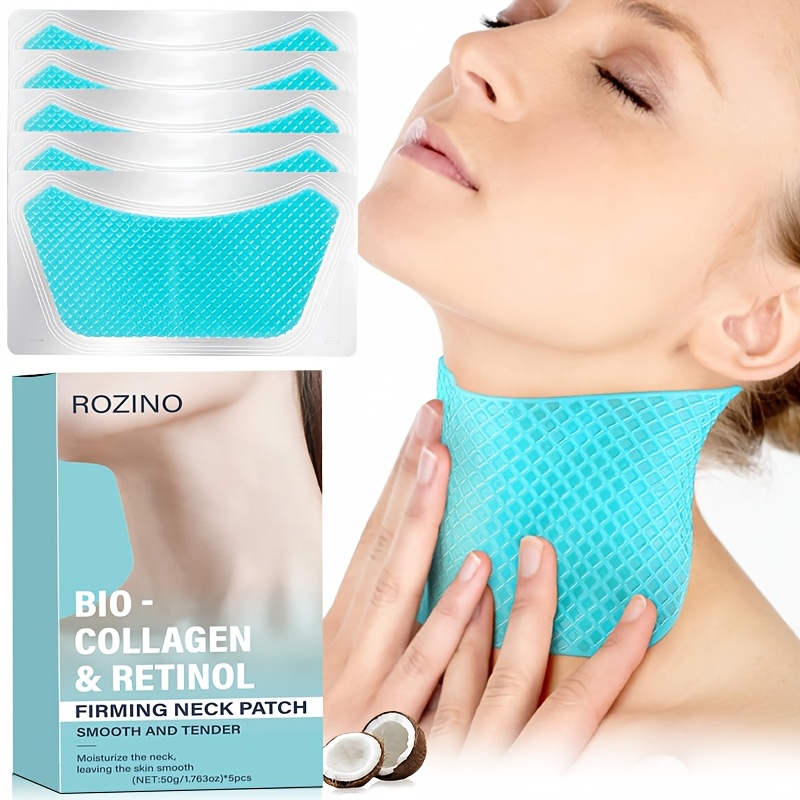5pcs   bio collagen retinol neck firming patches hydrating gel for smooth   beige sagging hypoallergenic for all light beige types skincare neck mask sleek packaging elegant packaging 0