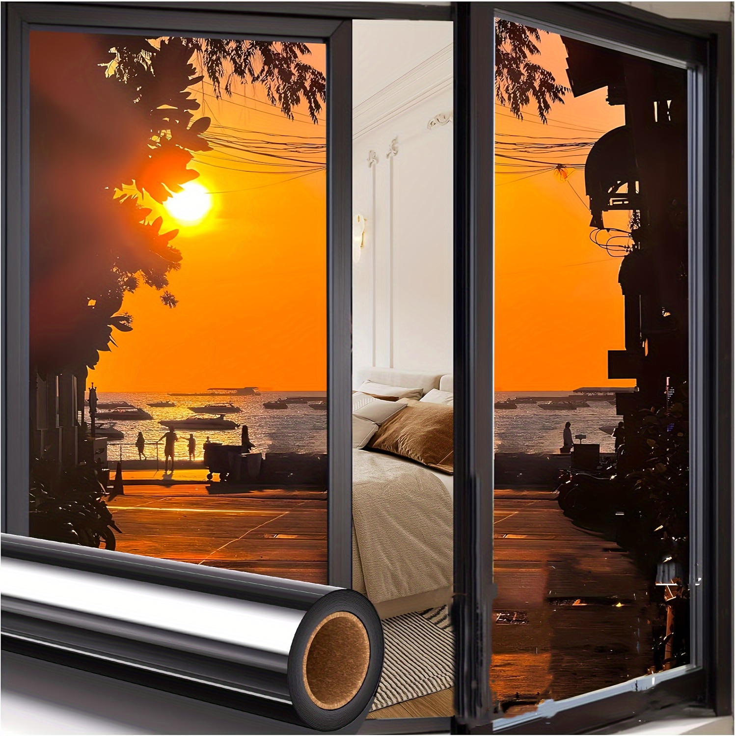 

Way Privacy Window Film - Pvc Material, Mounting, Thickness - Sun Blocking Reflective Mirror Film With Anti-uv, Privacy For