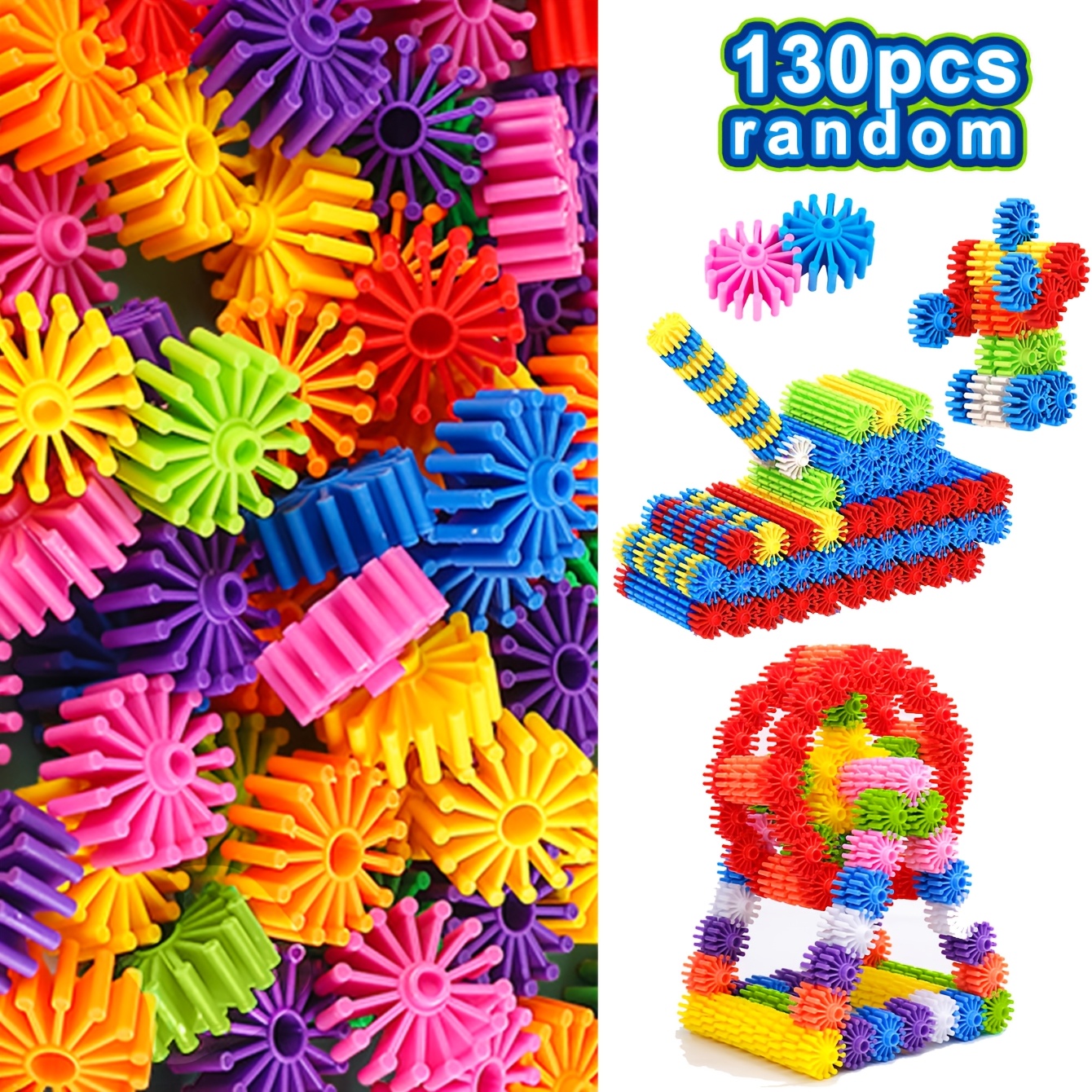 Kids Gear Interlocking Building Blocks, 50/100/130pcs Set