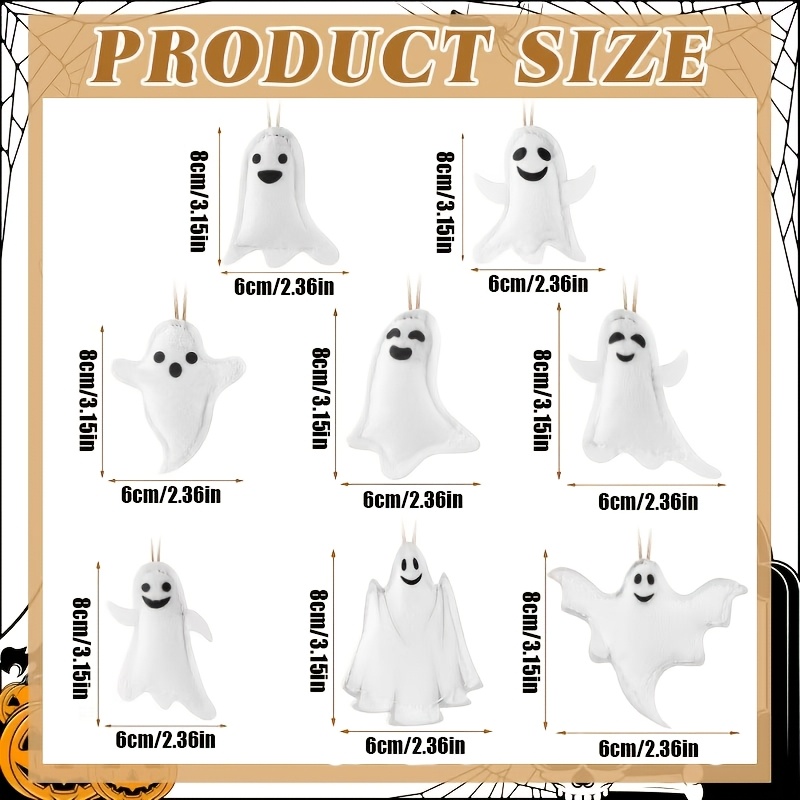 TEMU Set da 8 pezzi - Decorazioni di Halloween a forma di in legno con spago, design , per decorazioni di Halloween, feste e vetrine per la casa