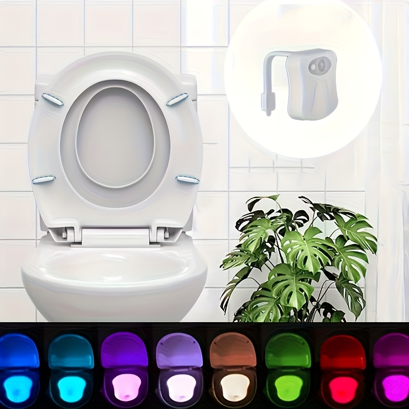 TEMU Luz Nocturna LED para Inodoro 2026 con Sensor de Movimiento, 16 Opciones de Color - Accesorio Divertido y Seguro para Baño de Adolescentes y