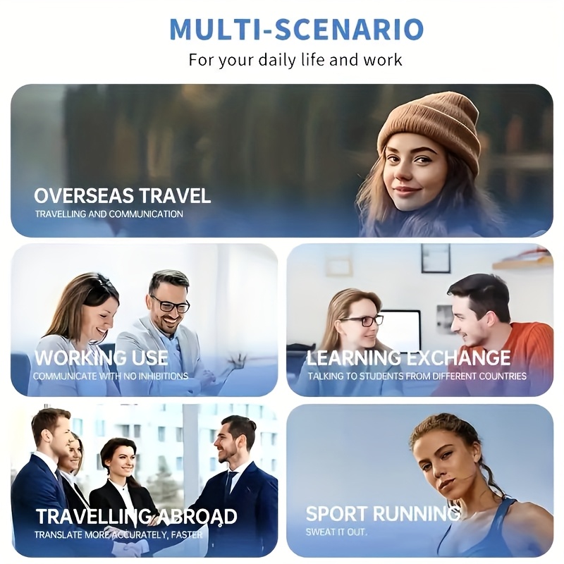 AI Real-time Translation Wireless Headphones, OWS Language Translation Earbuds, 144 Languages, 3-in-1 Translation Earbuds with iOS and Android Systems, suitable for learning, business and travel Core Technology & Function 10 AI Real-time Translation Wireless Headphones, OWS Language Translation Earbuds, 144 Languages, 3-in-1 Translation Earbuds with iOS and Android Systems, suitable for learning, business and travel Core Technology & Function - Image 10