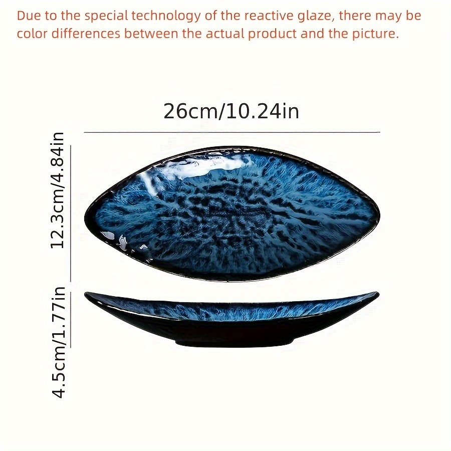 1pc, 10/12inch Leaf Sushi Plate, The Dessert, Salad, Appetizer, Dinner Etc Plate, Microwave, Oven, And Dishwasher Safe, Scratch Resistant
