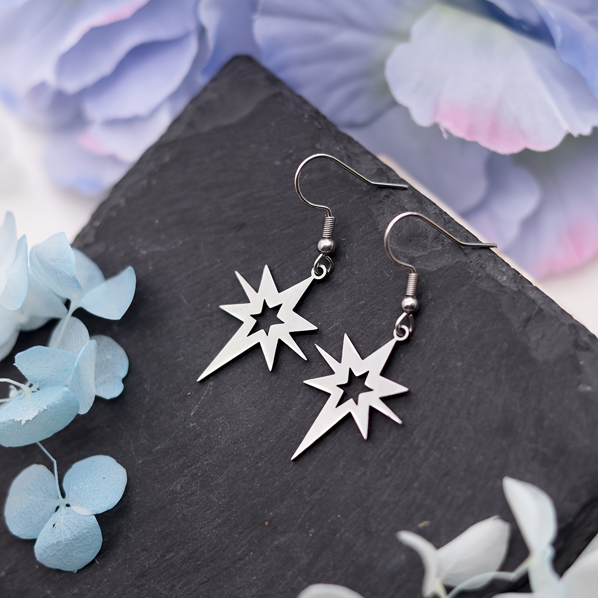 Celestial Star Ear Drop Statement Earrings, Gift for Her
