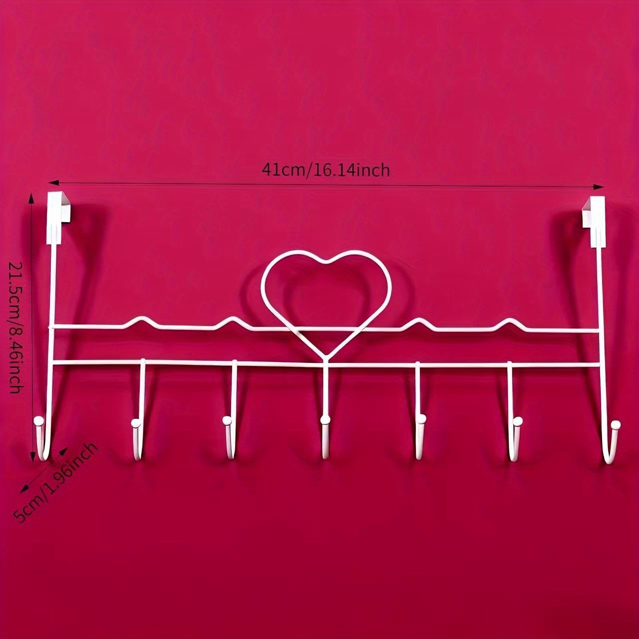 Easy-to-install Heart-shaped Door Hook With 7 Hooks- Modern , Suitable For Keys And Towels