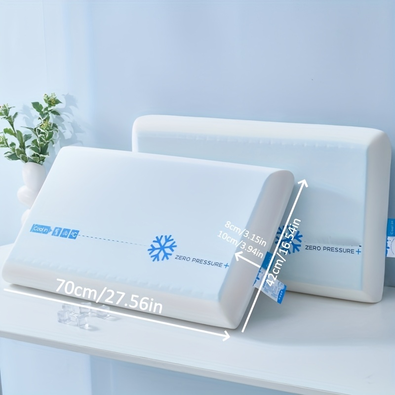 1/2pcs New High-End Ice Blue Cooling Gel Slow-Rebound Pillow, Zero Pressure Pillow for All-Night Sleep, All-Season Microfiber Pillow, Cervical Pillow, Suitable for Student Dorms, Home Bedrooms, and More