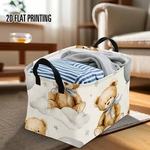 1pc basket with cute and spherical prints suitable for clothing storage baskets compact storage baskets for organizations homes and dormitories 2d flat