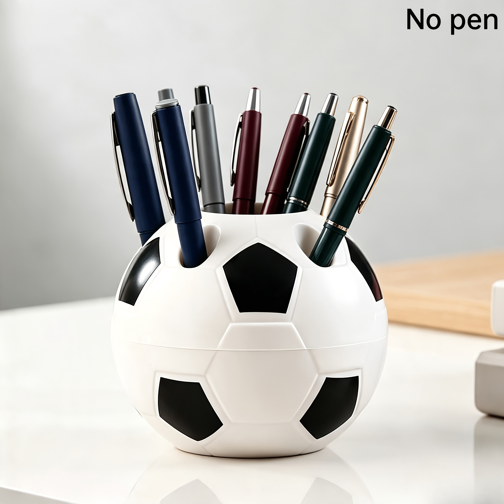 TEMU Porte-stylo multifonctionnel de terrain de football - Organisateur de bureau de style avec motif de dessin animé, améliore la concentration et