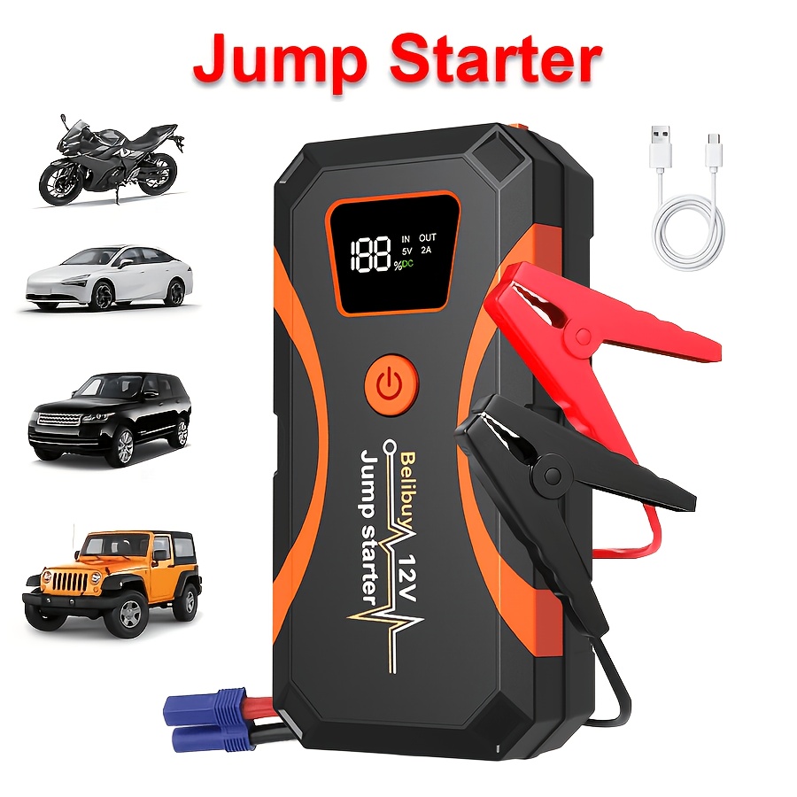 TEMU Avviatore di emergenza multifunzione, Booster portatile per batteria auto, Caricabatterie portatile per veicoli, per batterie a benzina ,64 o