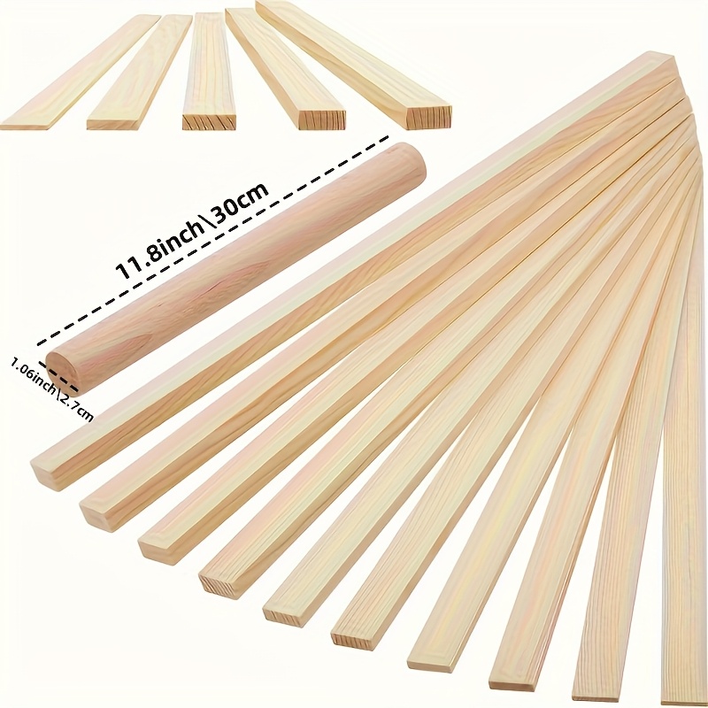11pcs Ceramic Teaching Rolling Clay Stick Guide And Wooden Rolling Pin Set, Includes 10 Clay Plate Guides And Clay Rollers, Clay Tools For Handmade Diy Clay Gift Decorations