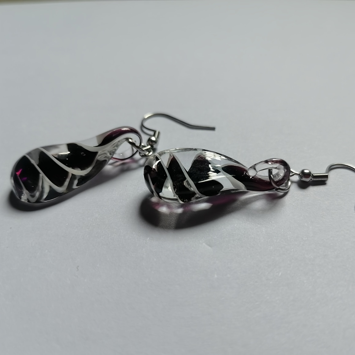 Women's Creative Glass Teardrop Pendant Earrings