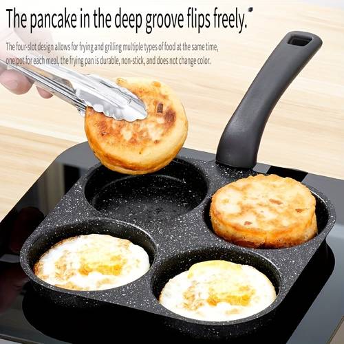 4 in maker non stick frying pan with single handle safe for dishwasher works with electric coil stoves multi purpose kitchen for pancakes eggs and more