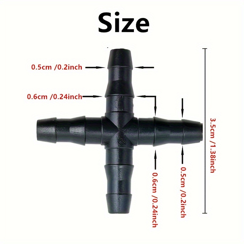 Pcs 1/4" Plastic Tee Fittings For Irrigation - Universal Thread