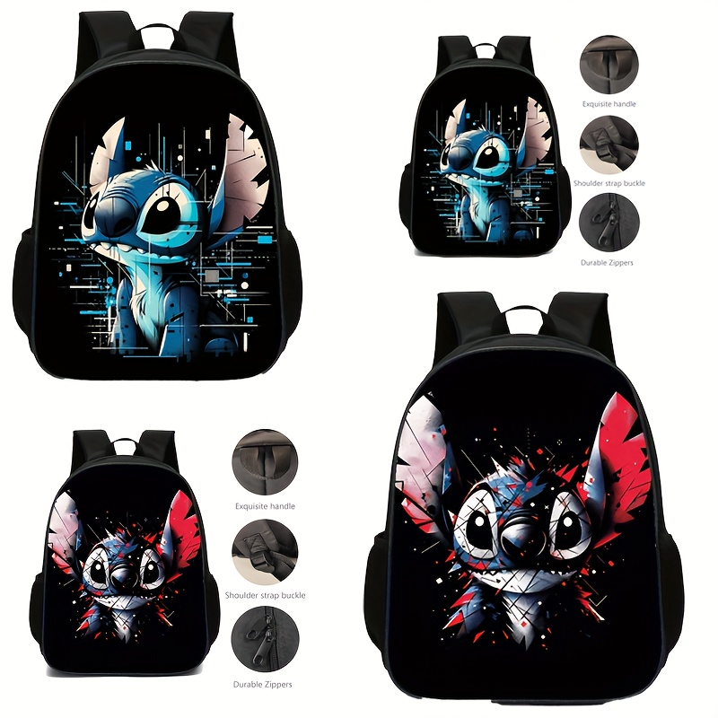 

1 Disney Stitch Inspired Casual Backpack, Mixed Color, Lightweight Polyester, Sporty, With Positioning Printing, For Everyday Use, New Year's Day, Valentine's Day, Ramadan, Birthday, Back-to-