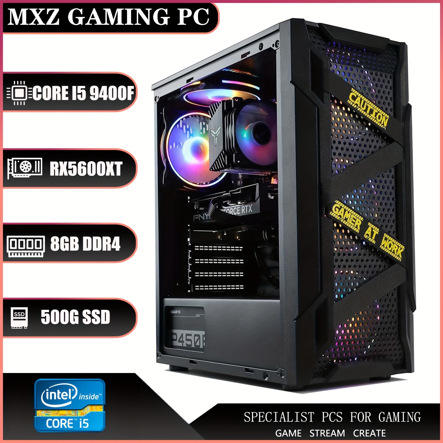 Gaming Desktop I5 10400f Rx 5600 Xt Mxz Gaming Pc Computer 10th