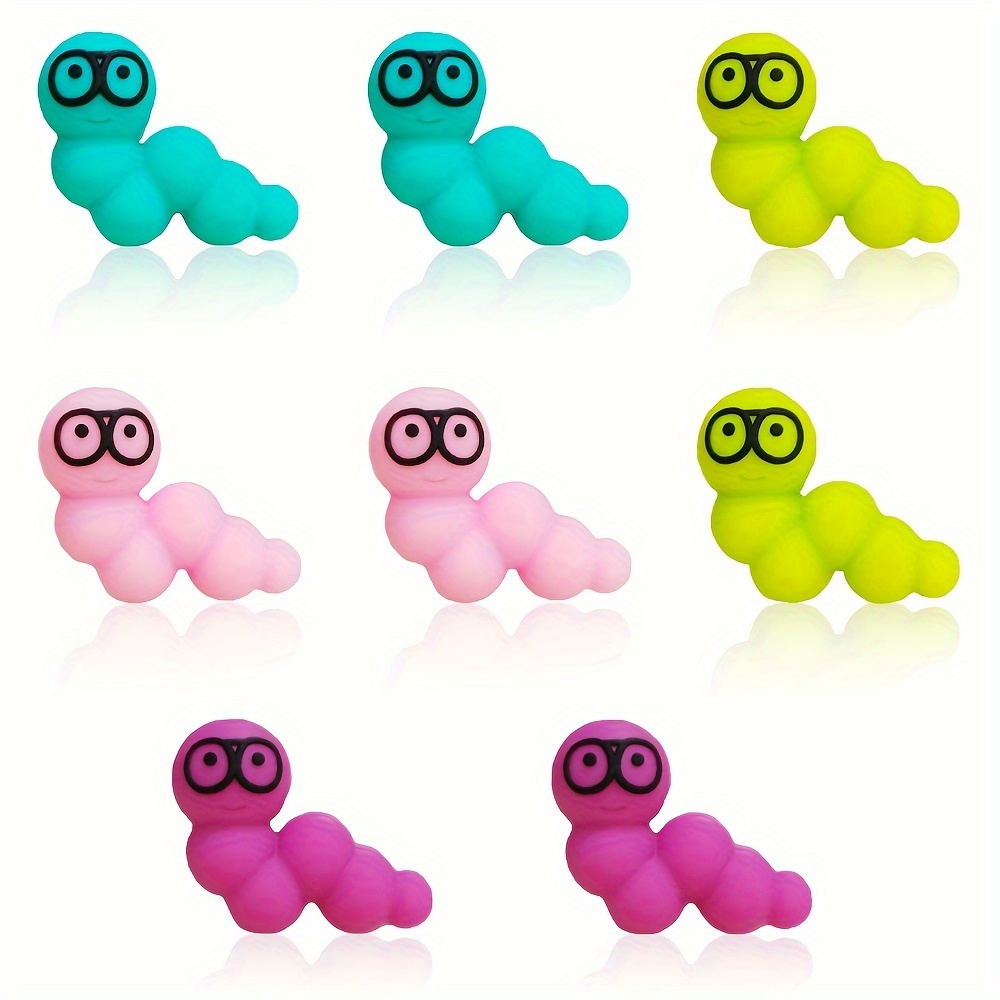 

Thasungo Silicone Caterpillar Beads Set, 8pcs 3d Cute Worm Charms For Jewelry Making, Diy Craft Supplies & Bracelet Necklace Keychain Accessories