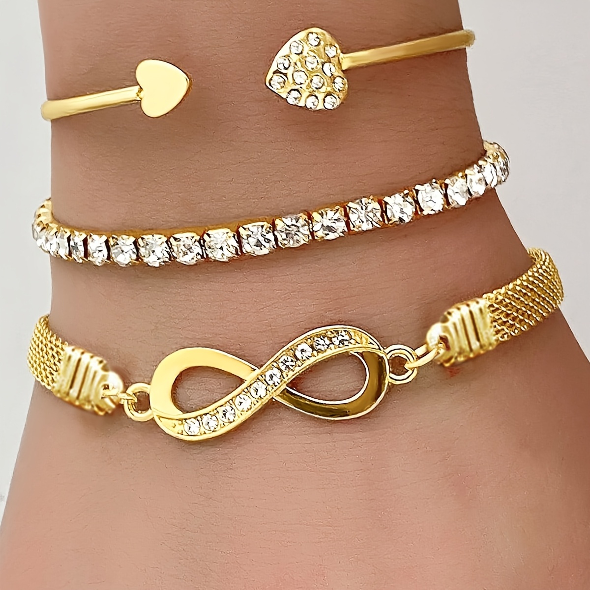 Conjunto de 3 pulseiras de braçadeira para mulher 2