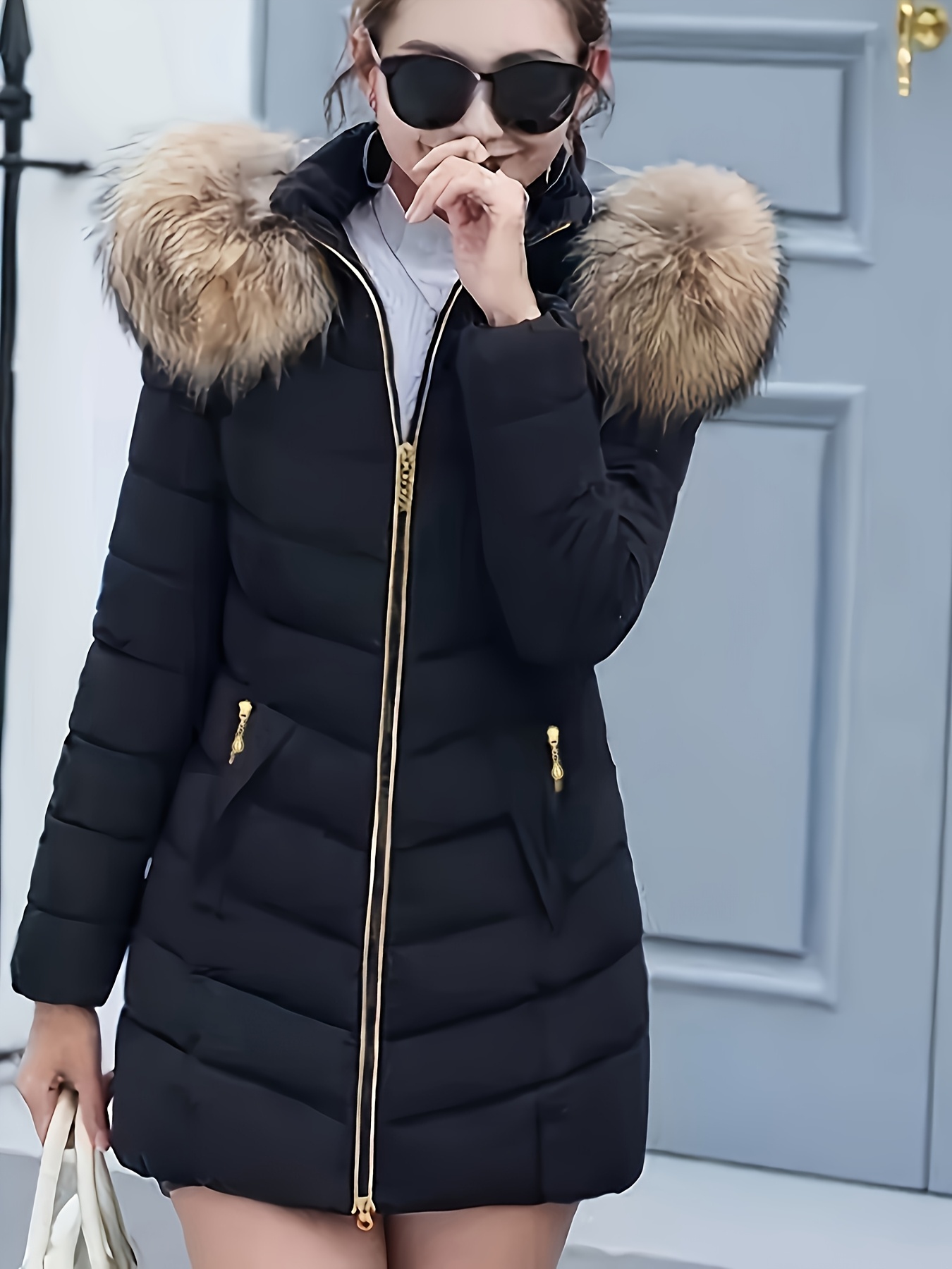 コート PLAIN FW25 TIBET FUR SHORT JACKET (CLA24102 BLACK) NXBC Winter Faux Fur Coats for Women,Faux Fur Leather Jacket