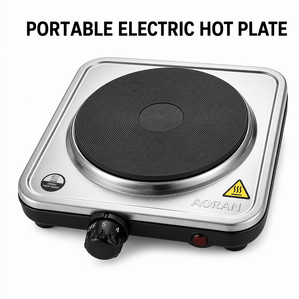 TEMU Portable Electric Hot Plate Single Burner, Adjustable Temperature Control Cooker, Compact Countertop Stove For Kitchen, Camping, Rv, Travel,
