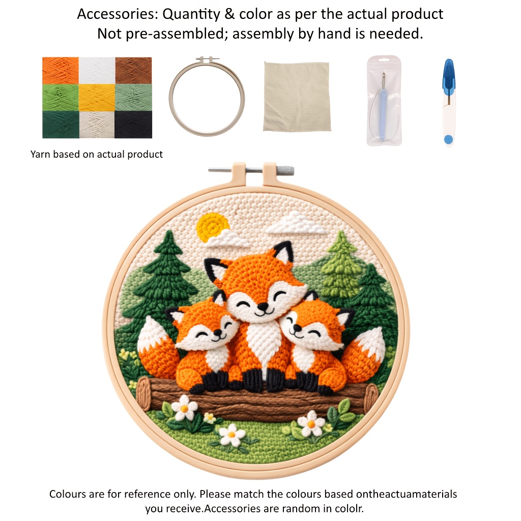 TEMU Kit per a Punta di Forbice �� Kit con Motivo Famiglia di , Telaio da , Filato e Strumenti, Kit Decorativo per Principianti (Non un Prodotto )