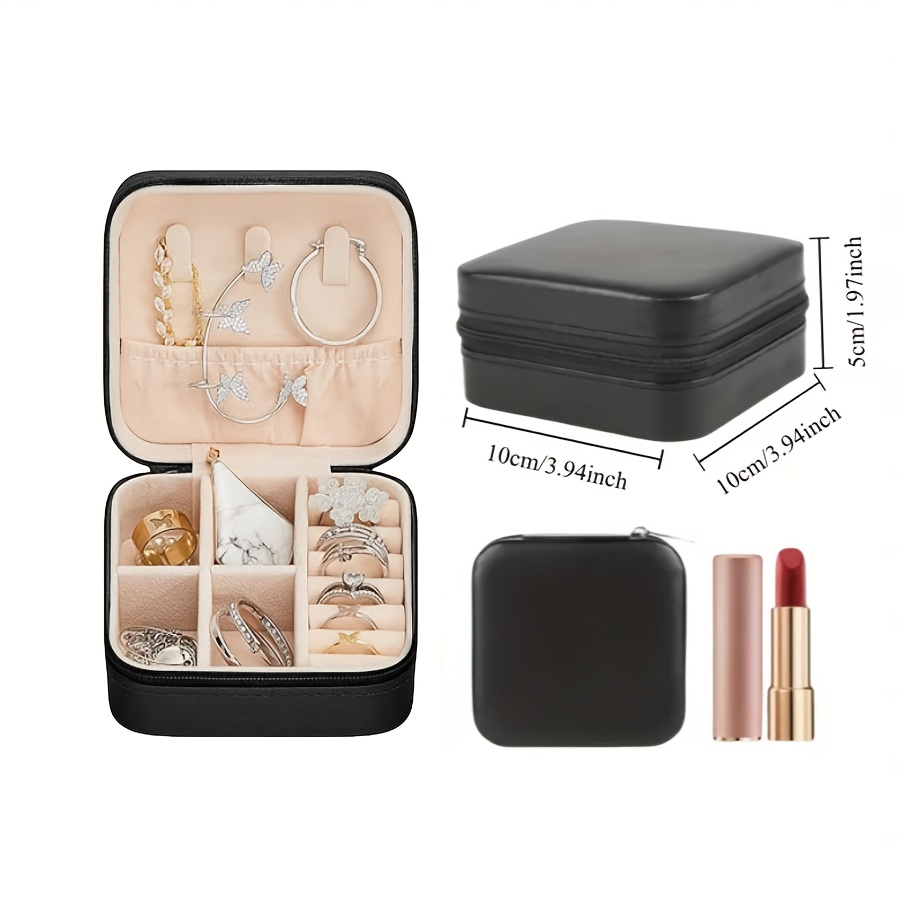 Leather Small Jewelry Storage Box, Portable Earring Organizer