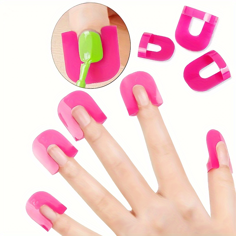 

26pcs/pack Moules à Vernis à Ongles en Plastique Souple Réutilisables Outils de Protection Anti-salissure pour Vernis à Ongles Outils de Nail Art pour Débutants