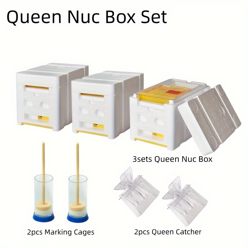 

3 Sets Queen Mating Box Mini Size Nuc Box Breeding Box Bee Mating Bee Hive Queen Rearing Nuc Beehive Beekeeping Supplies , Benefitbee