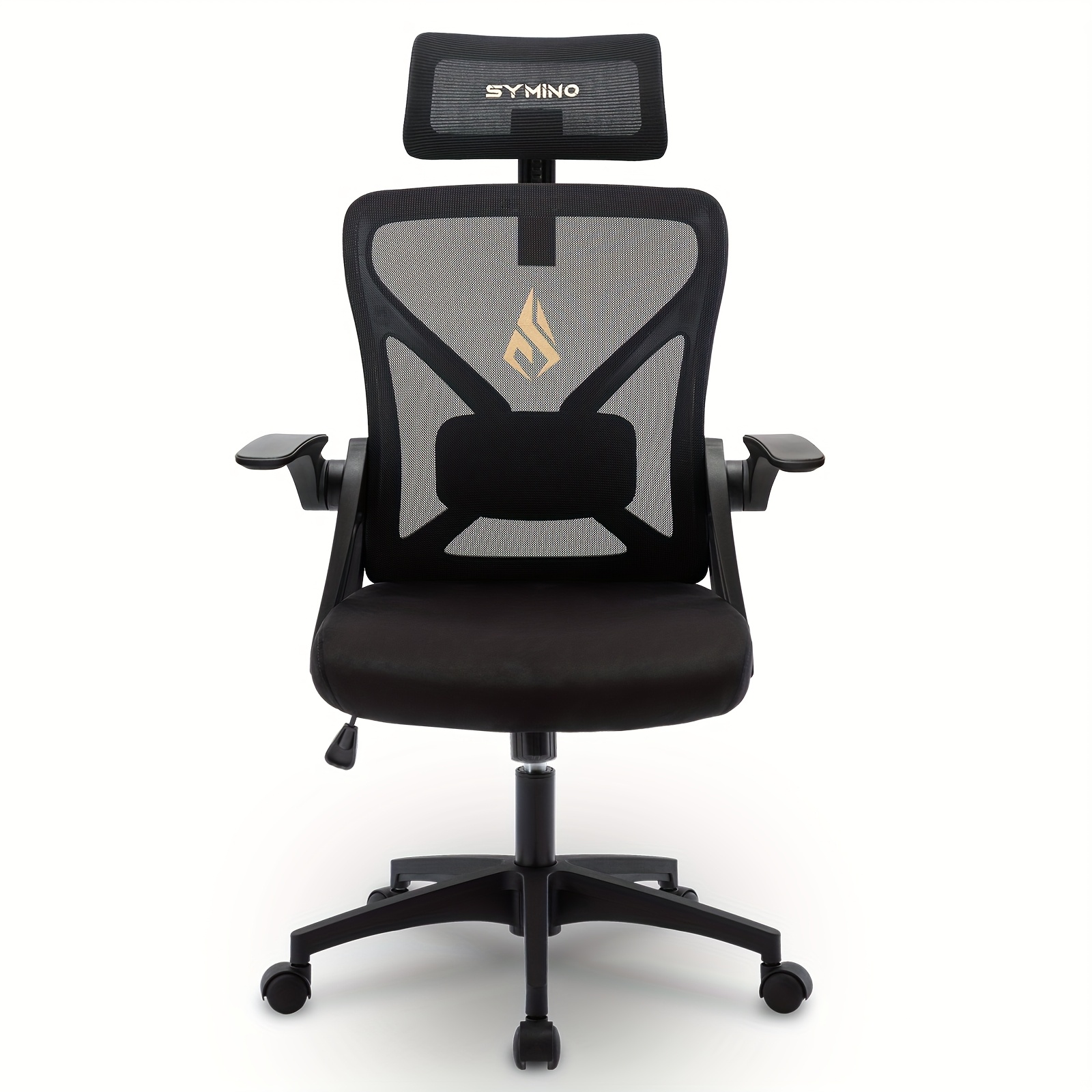 E-shop Symino Ergonomischer Bürostuhl mit verstellbarer Kopfstütze, Armlehnen, Lendenwirbelstütze Dreh-Schaukel-Funktion – Atmungsaktives Mesh-Design,
