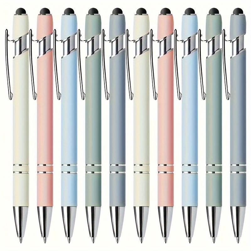 

11-pack Retractable Ballpoint Pens Set With 10 Refills, Touch Pen Point, Smooth Writing, Non-slip Grip, Compatible With All Devices - Ideal Gift For Teachers, Graduates, And Office Staff