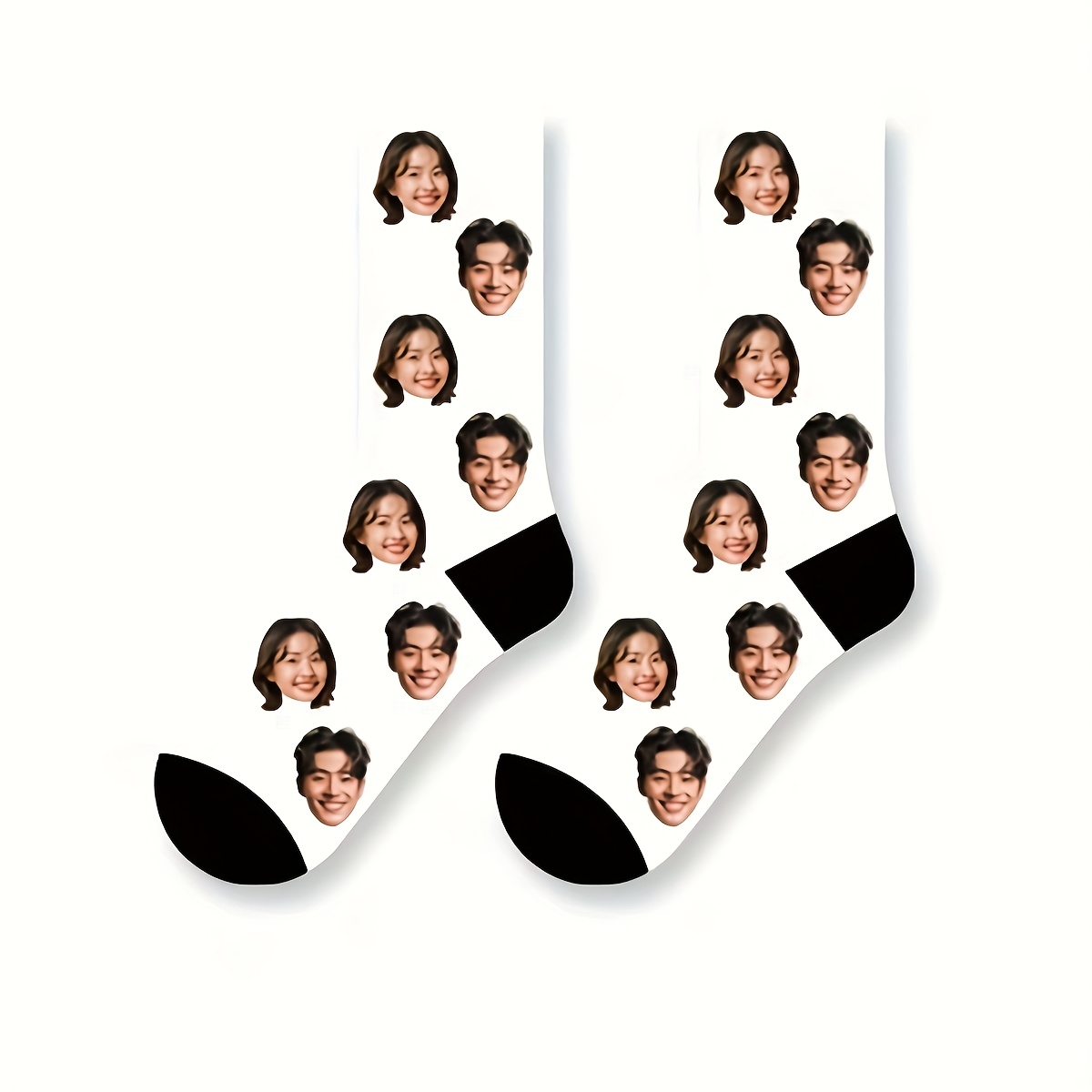 TEMU A Pair Of Personalized Custom 's Mid-calf Socks Featuring Photos Of Guys And Beautiful, Fun Custom Image Couple Socks, Suitable For Valentine's