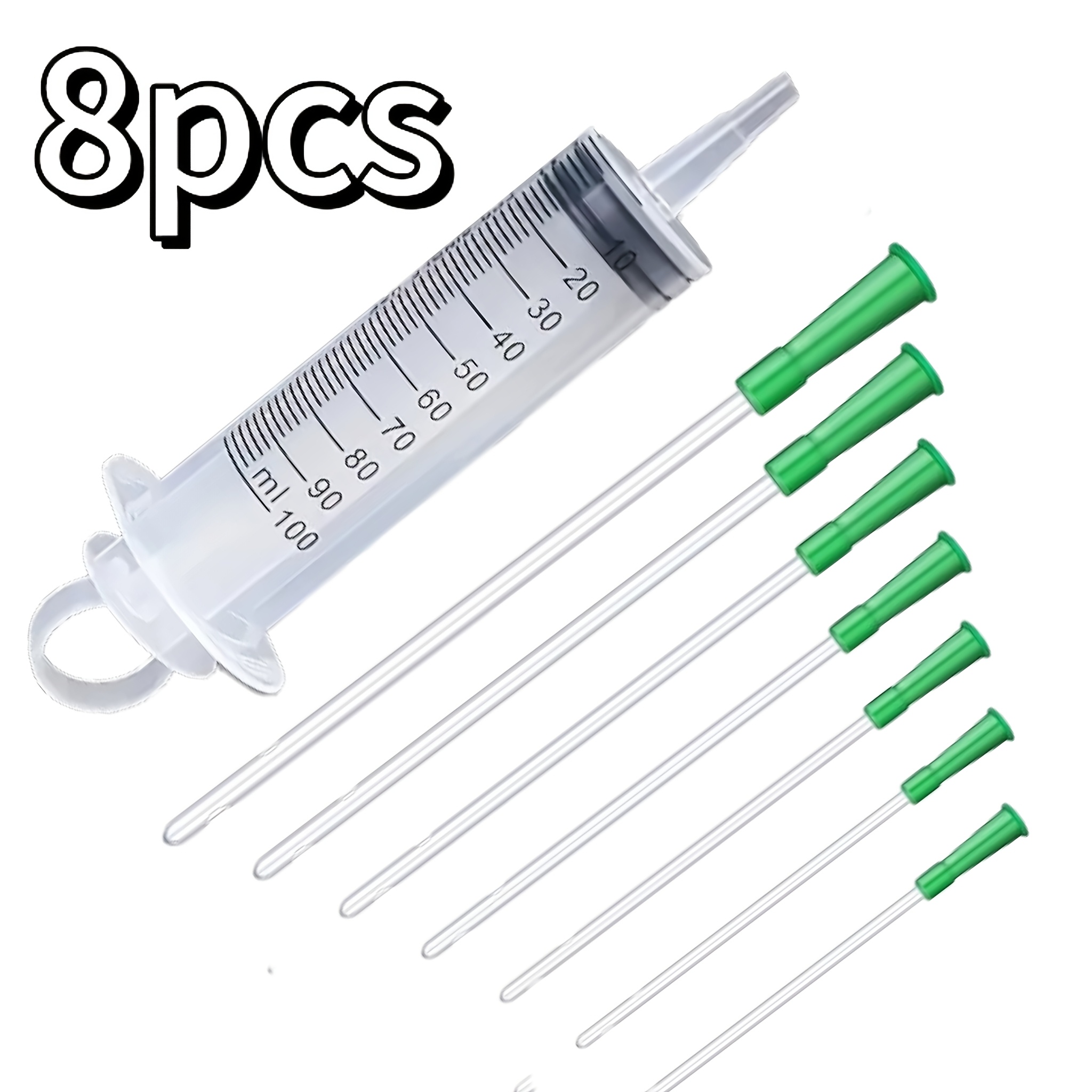 Image of 8/9-piece Set: Large-capacity 100ml Bulb Syringe With Wide Mouth And Flexible Tubing, Transparent Laboratory-grade Liquid Transfer Hose, Flushing Kit, Suitable For Laboratory Use