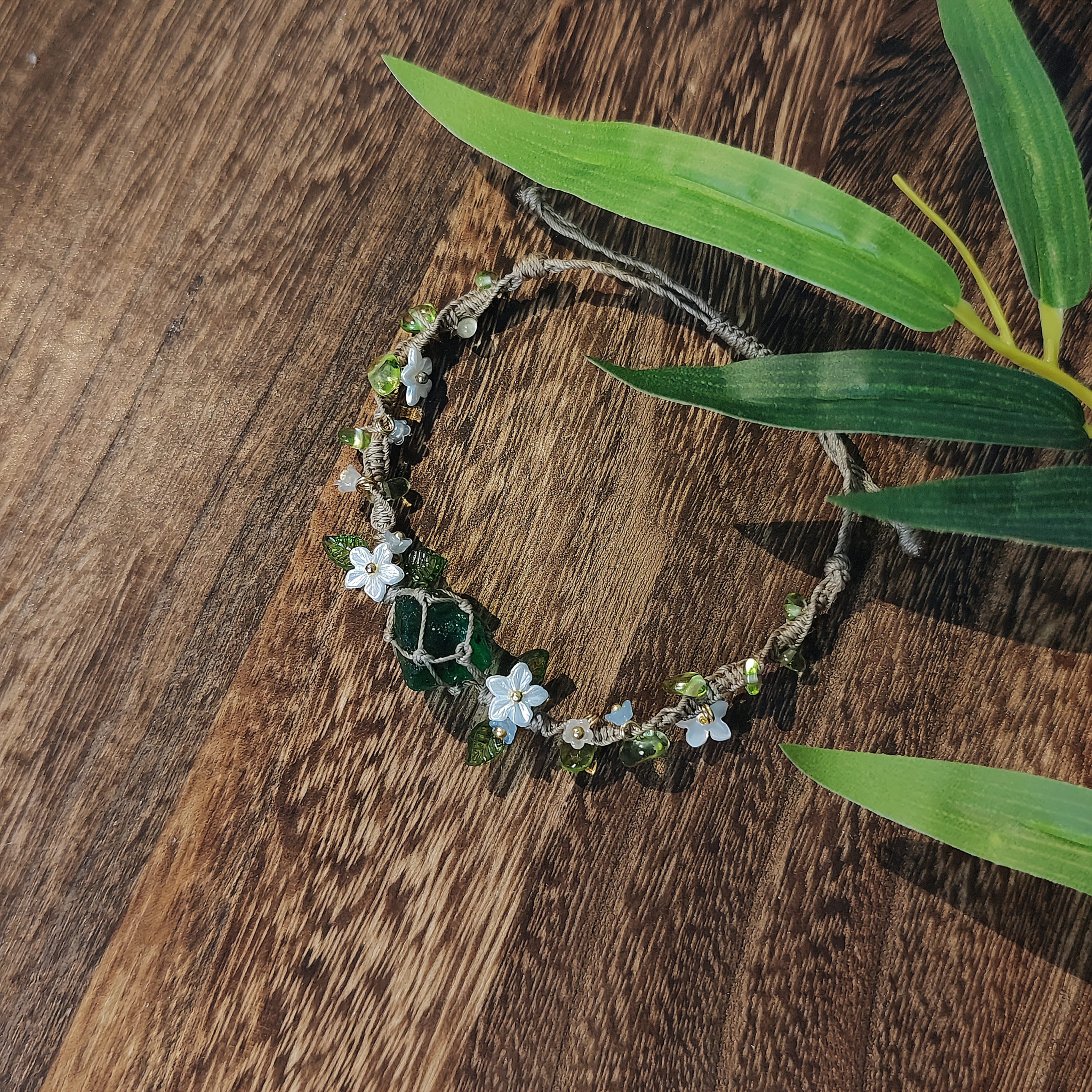 Forest Style Mesh Floral Wreath Bracelet