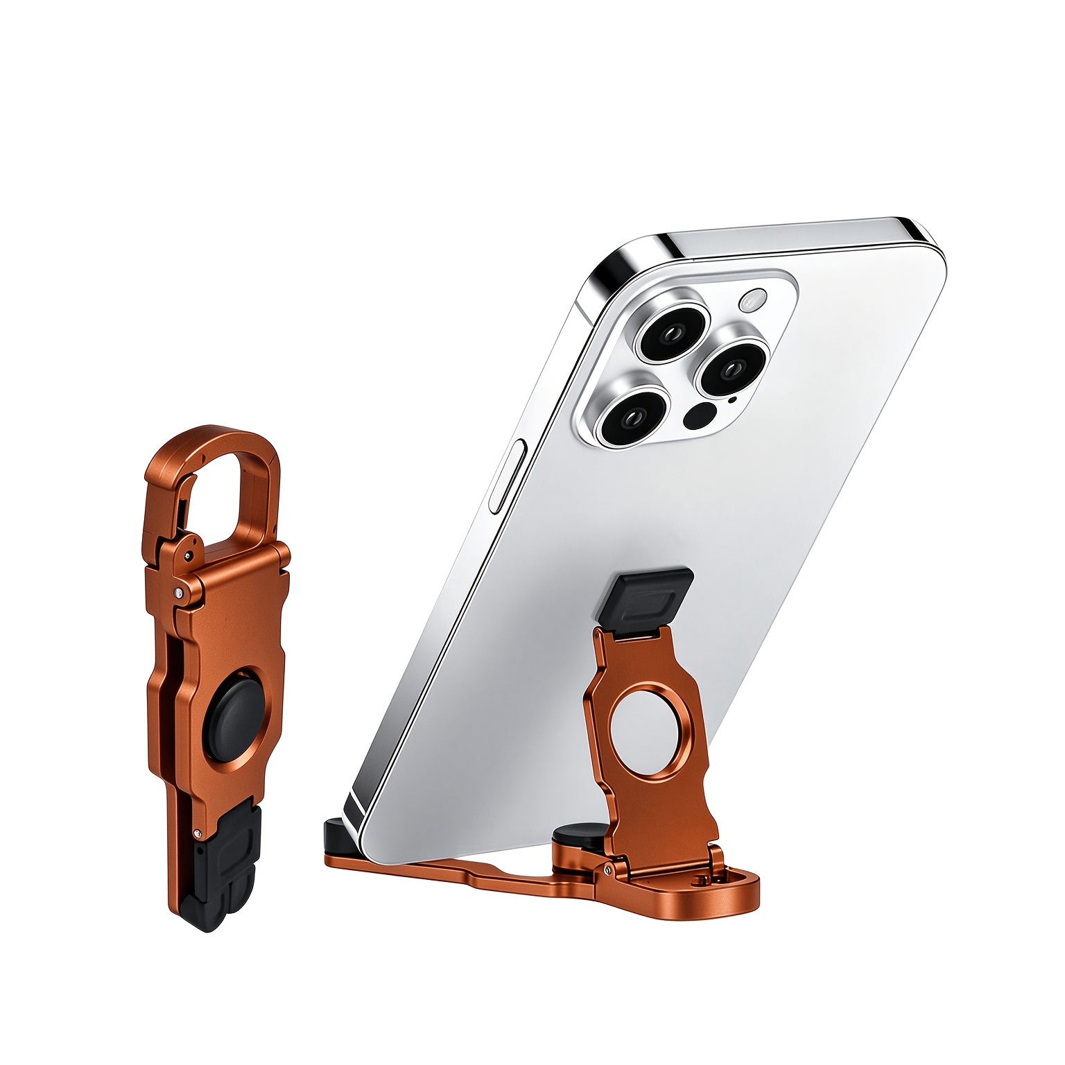TEMU Portable Foldable Fidget Spinner Phone Stand, Adjustable Desktop Phone Holder With Keychain, Compatible With Iphone & All Smartphones Under 8