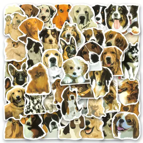 50 Golden Retriever Hundeaufkleber, süße Tier-Avatar- -Graffiti-Aufkleber,  wasserdicht, selbstklebend, Handy, iPad, Koffer, Helm - Temu Germany