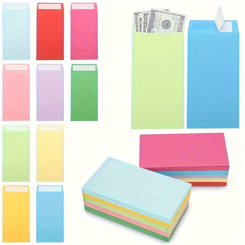 TEMU 50pcs Budget Cash Envelope Set, Perfect For Packaging Paper Money, Coin, Ticket And Gift Card