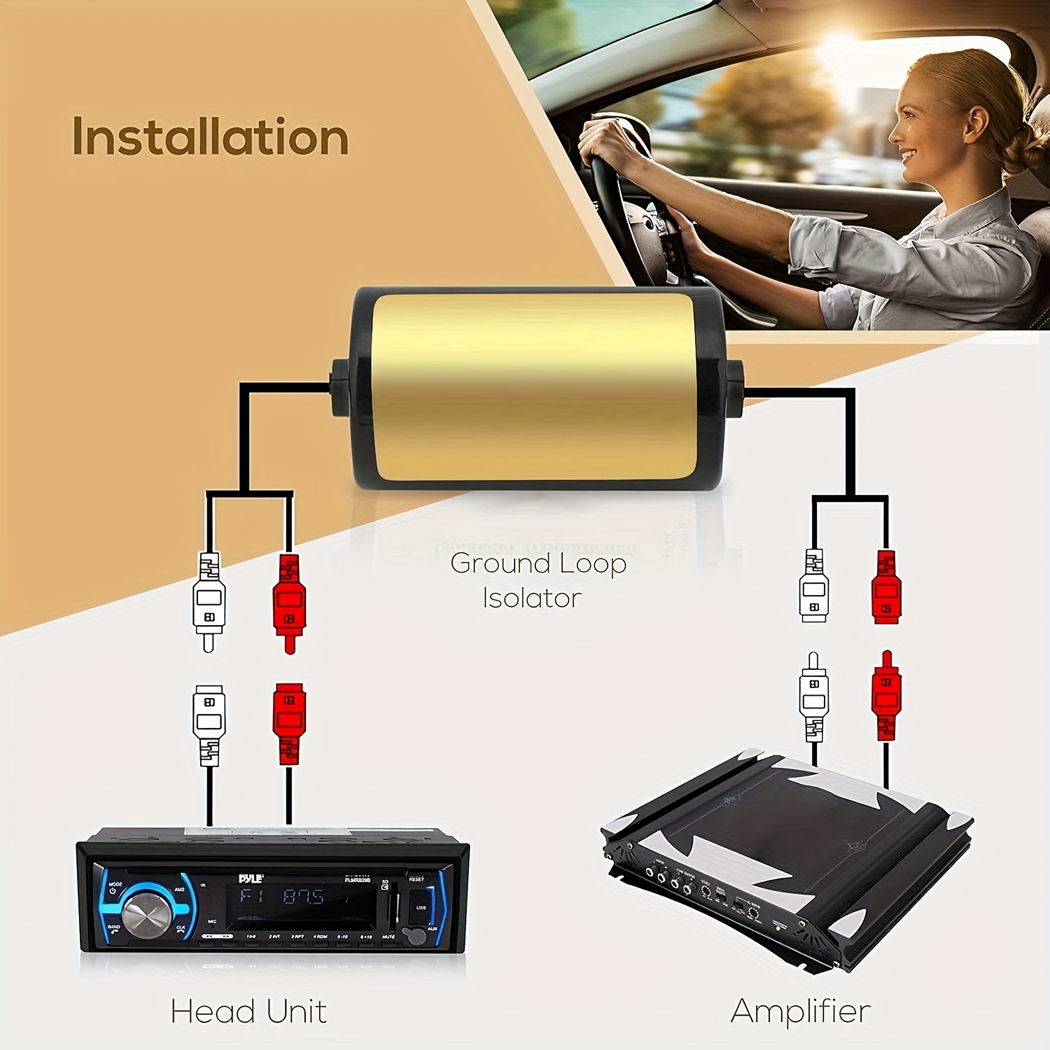 car rca audio noise filter 12v 15a noise suppressor abs