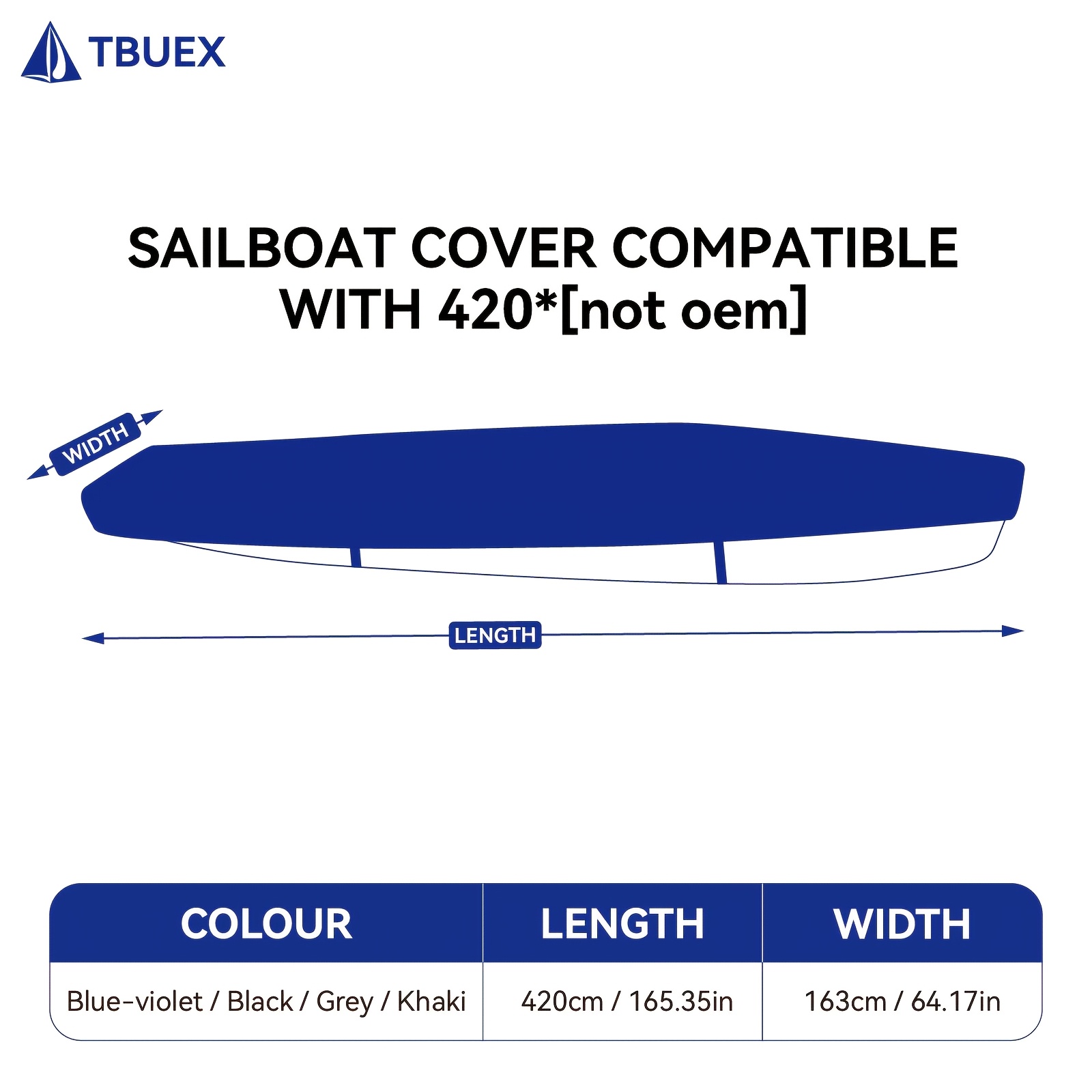Sailboat Cover Compatible with 420, UV Resistant Polyester Fabric